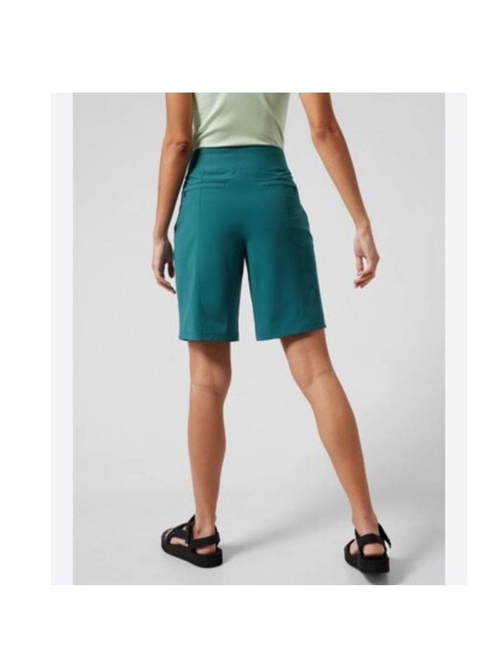 Women's Athleta Teal Cosmic Bermuda Shorts, New Size 2 - Picture 2 of 6